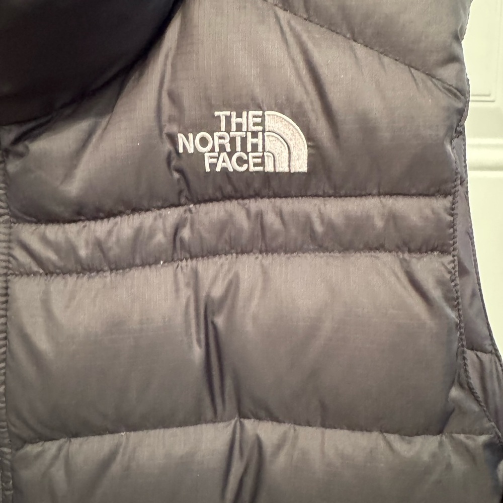 The North Face 550 Fill Puffer Vest Down Mens Large Black Full Zip - Picture 4 of 5